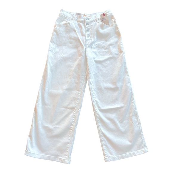 LEVI’S Mile High Wide Leg Cropped Button Fly White Jeans Size 29 NEW - Picture 5 of 9